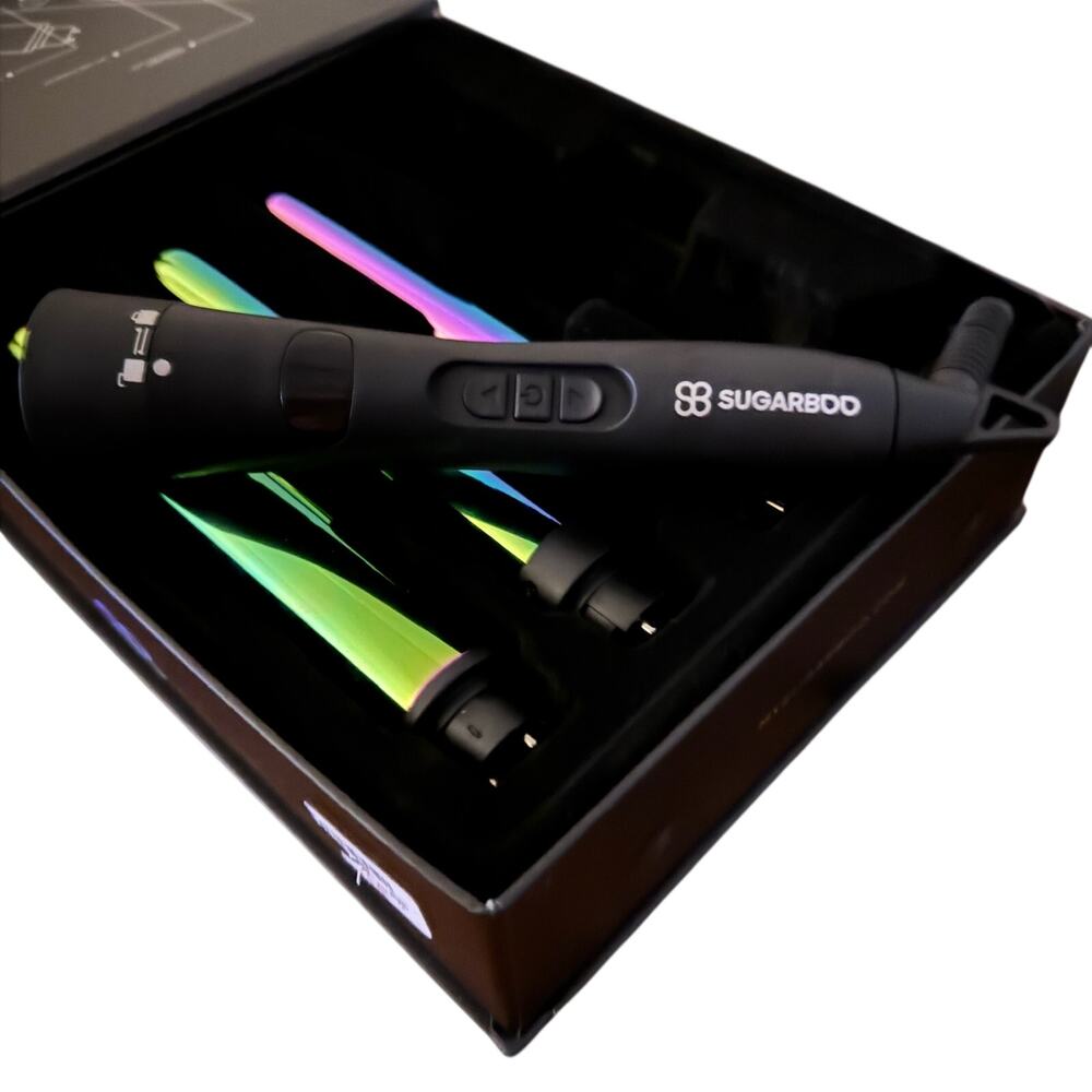 Sugarboo Salon Digital 3-in-1 Titanium Hair Curling Wand System Set NIB